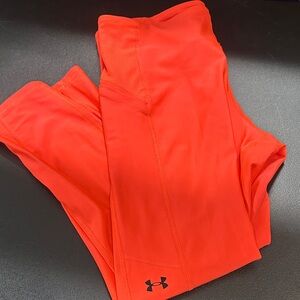 Under Armour fluorescent pink / red compression performance pant size L
